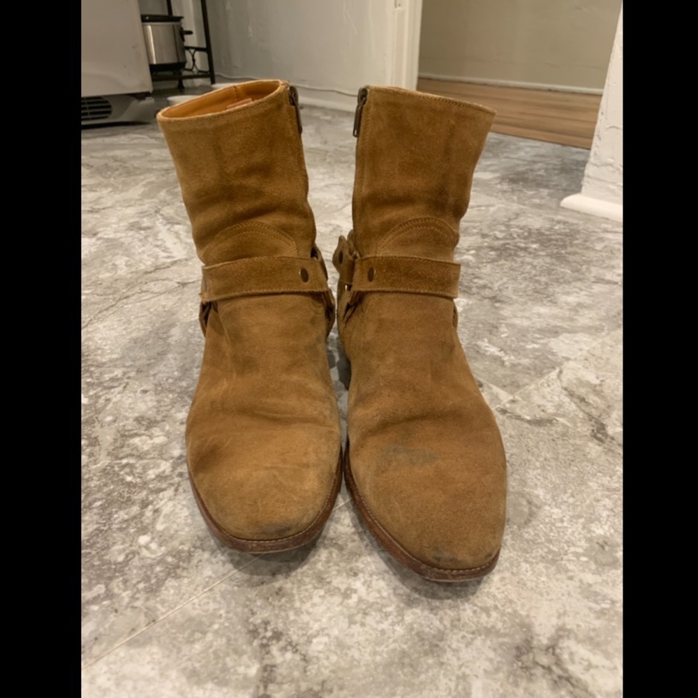 Saint Laurent Wyatt 40 Harness Boot Suede